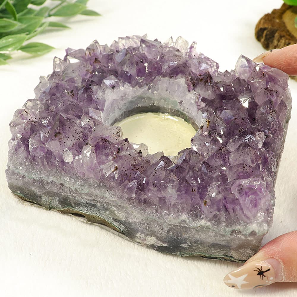 Amethyst Cluster Candle Holder