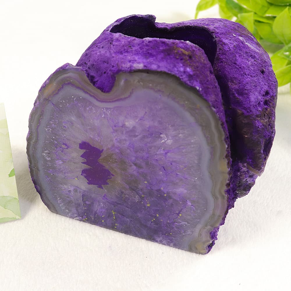 Natural Agate Purple Candle Holder