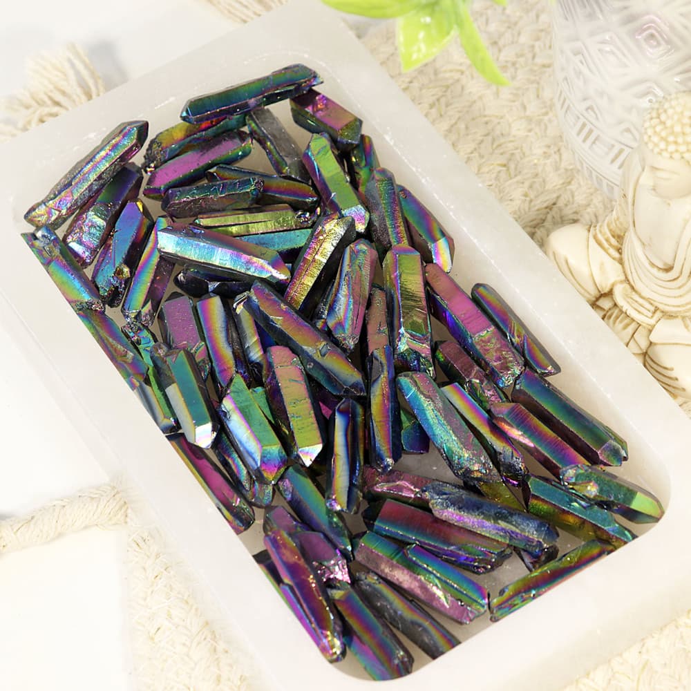 Rainbow Aura Crystal Quartz Points