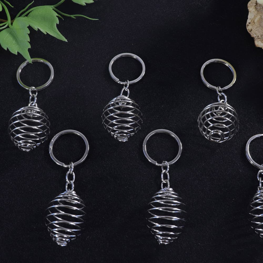 Silver Spiral Cage Keychains [Set of 6]