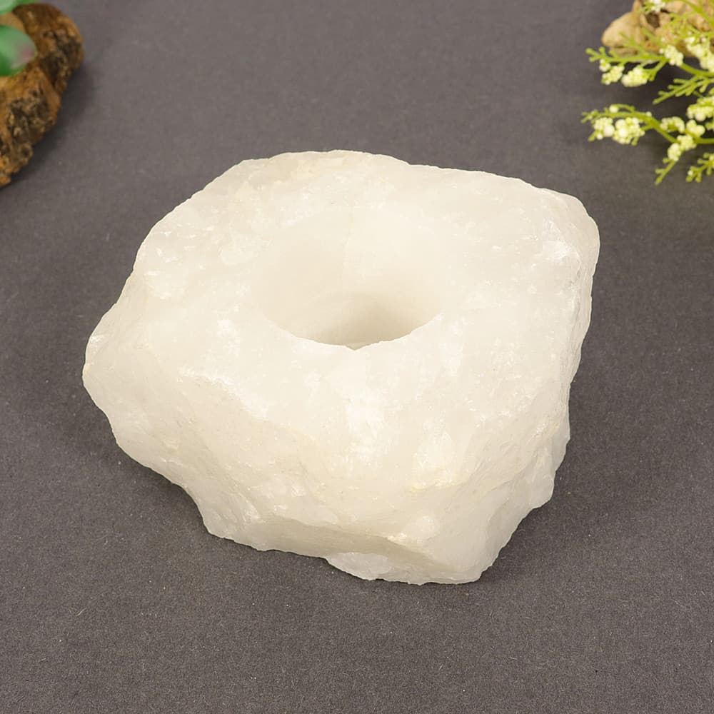 Clear Quartz Candle Holder