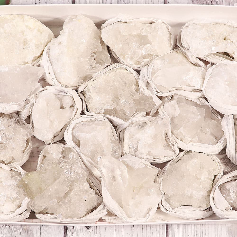 Crystal Quartz Clusters/Points in a Flat