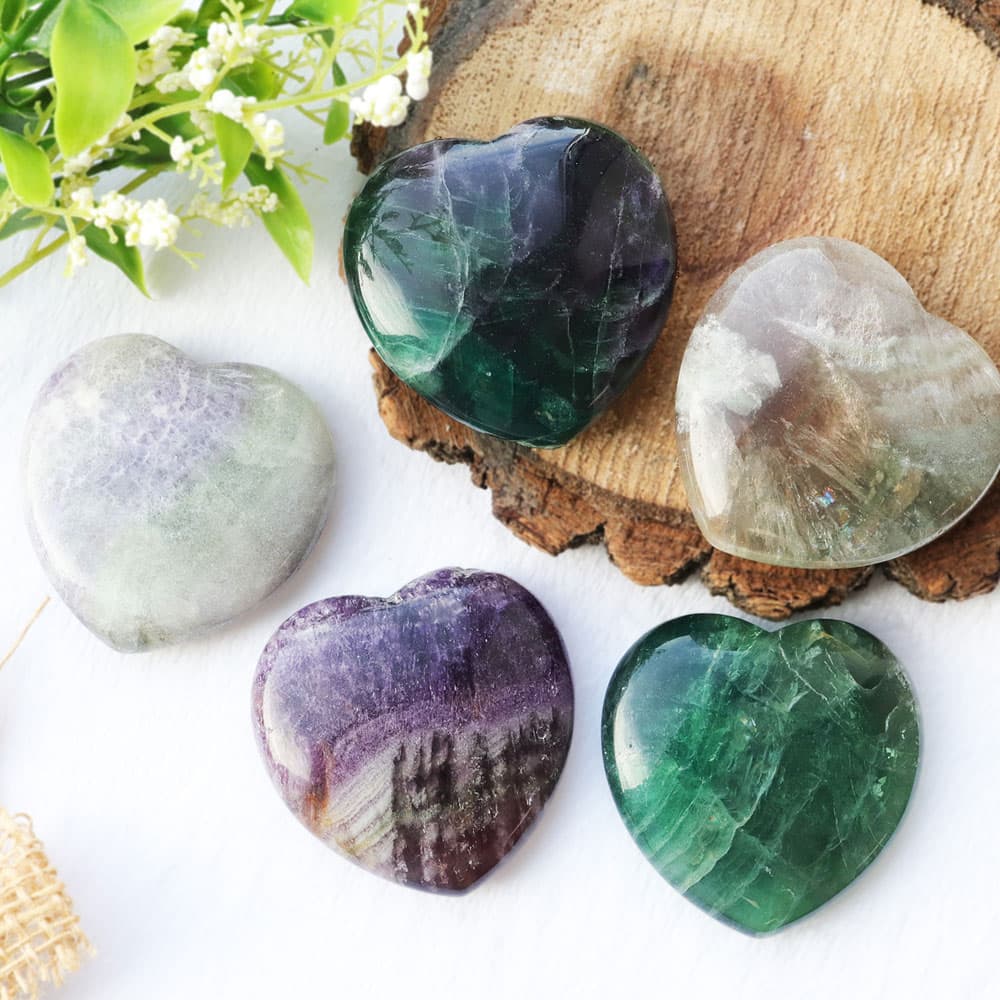 Rainbow Fluorite Heart