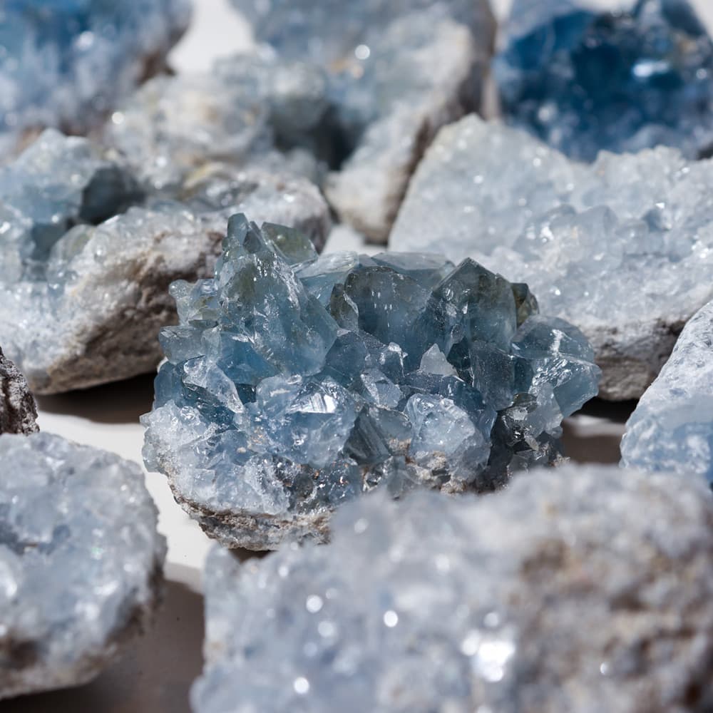 Celestite Crystal Clusters [Sold/lb]