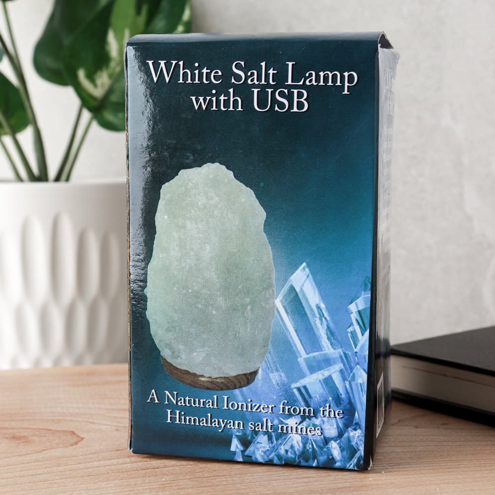 White Salt Lamp w/USB