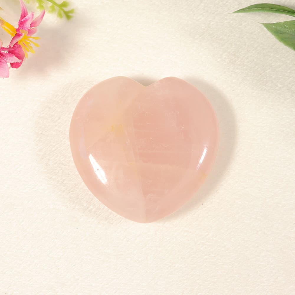 Puff Rose Quartz Hearts (12 pieces)
