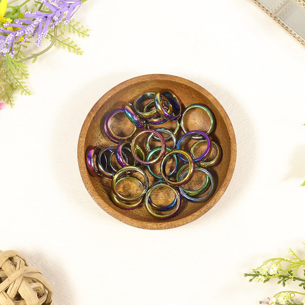 Hematite Multi Color Rings (Set of 24)