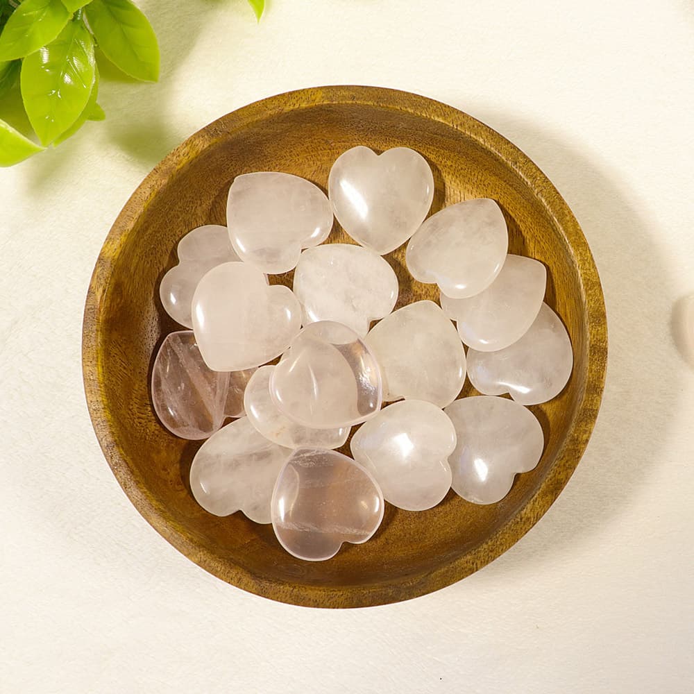 Rose Quartz Heart Stones (20 pieces)