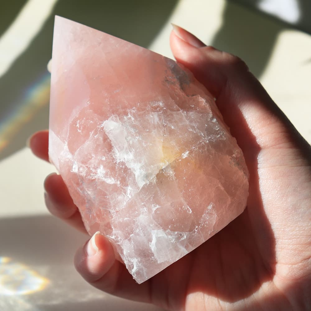 Rose Quartz Point Base Cut
