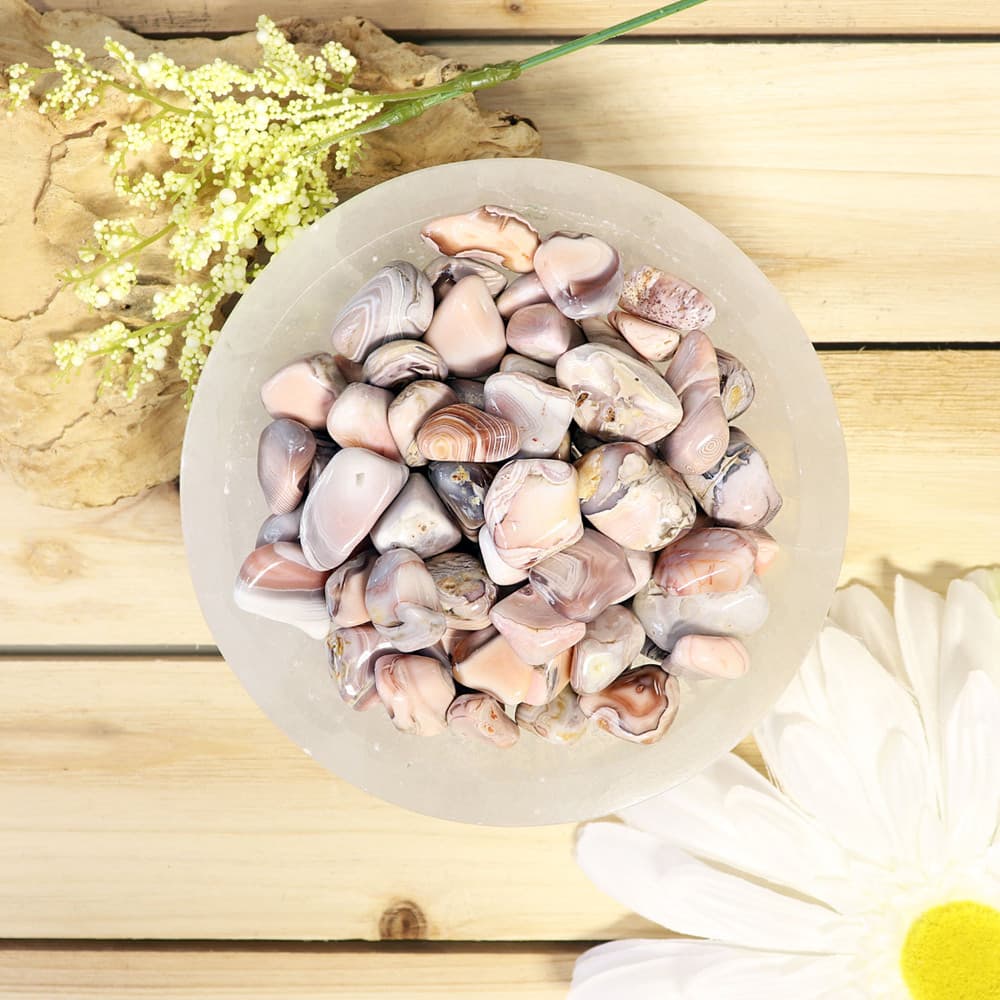 Pink Botswana Agate Tumbled Stones (1 lb)
