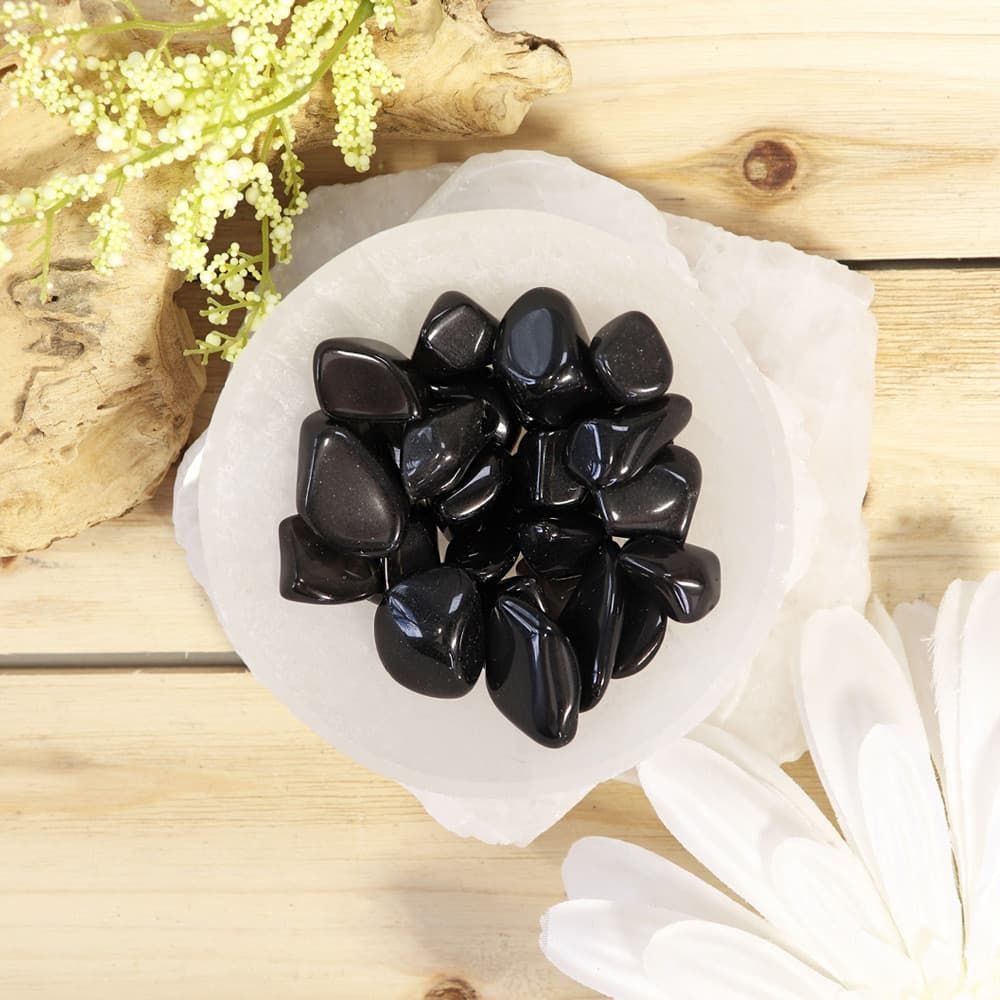 1/4 LB Apache Tears Tumbled Stones