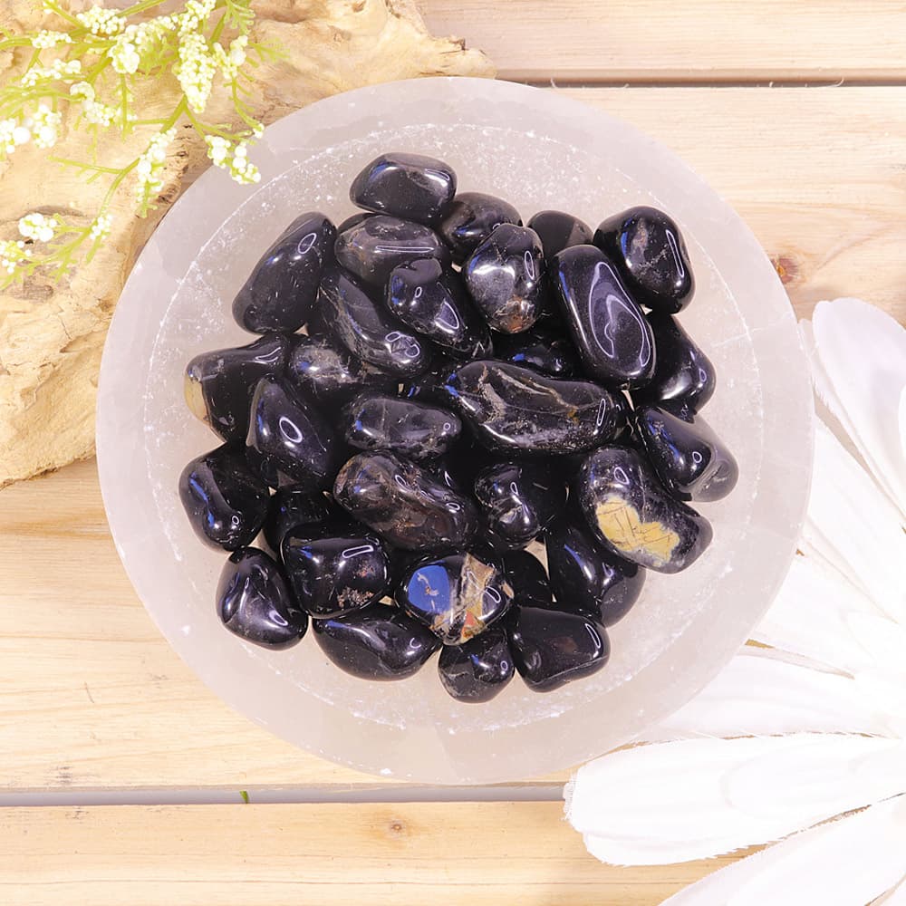 Black Onyx Tumbled Stones (1 lb)