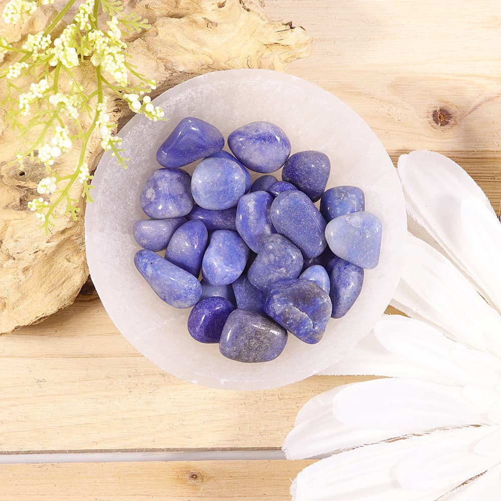 Blue Quartz Tumbled Stones (1 lb)