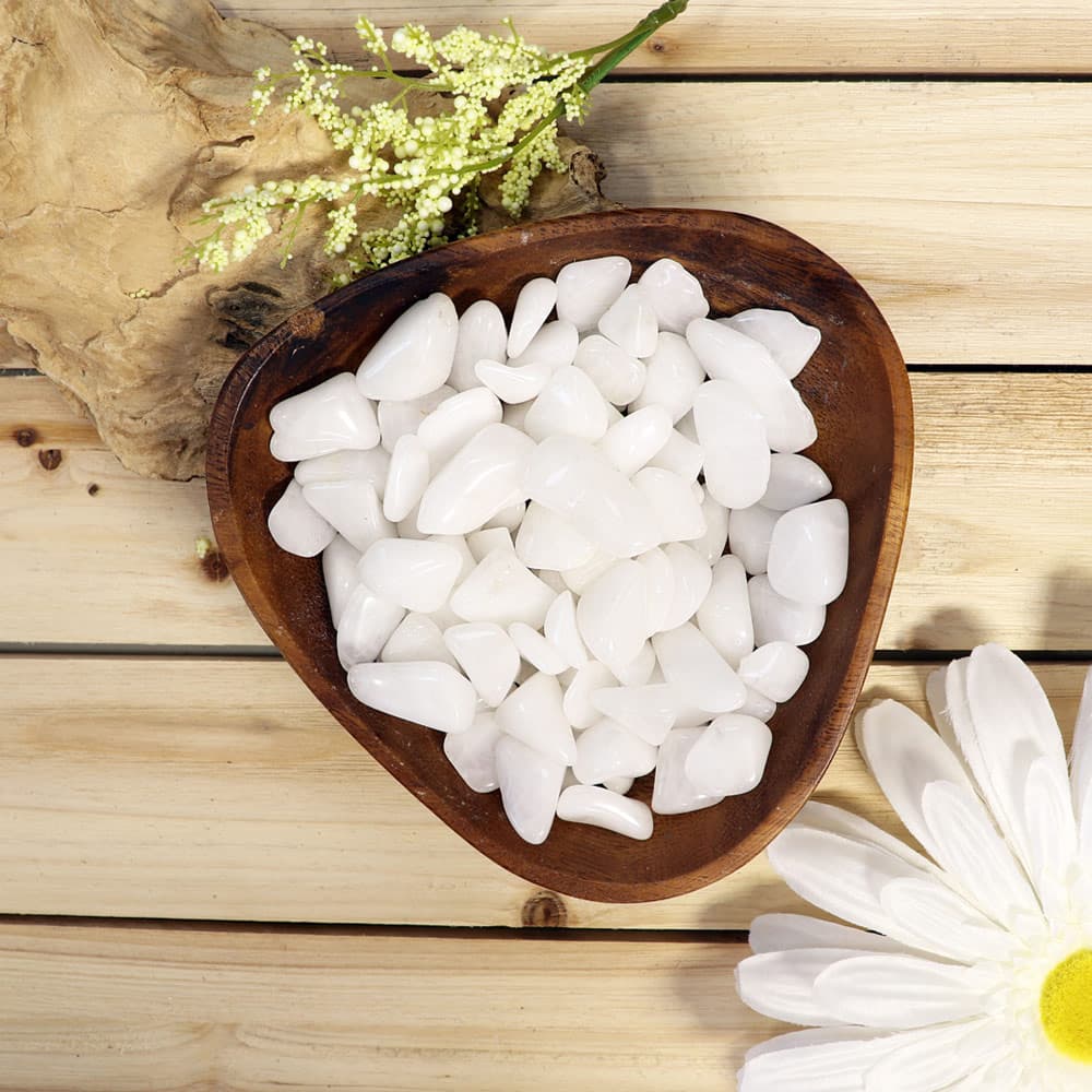 Snow Quartz Tumbled Stones (1 lb)