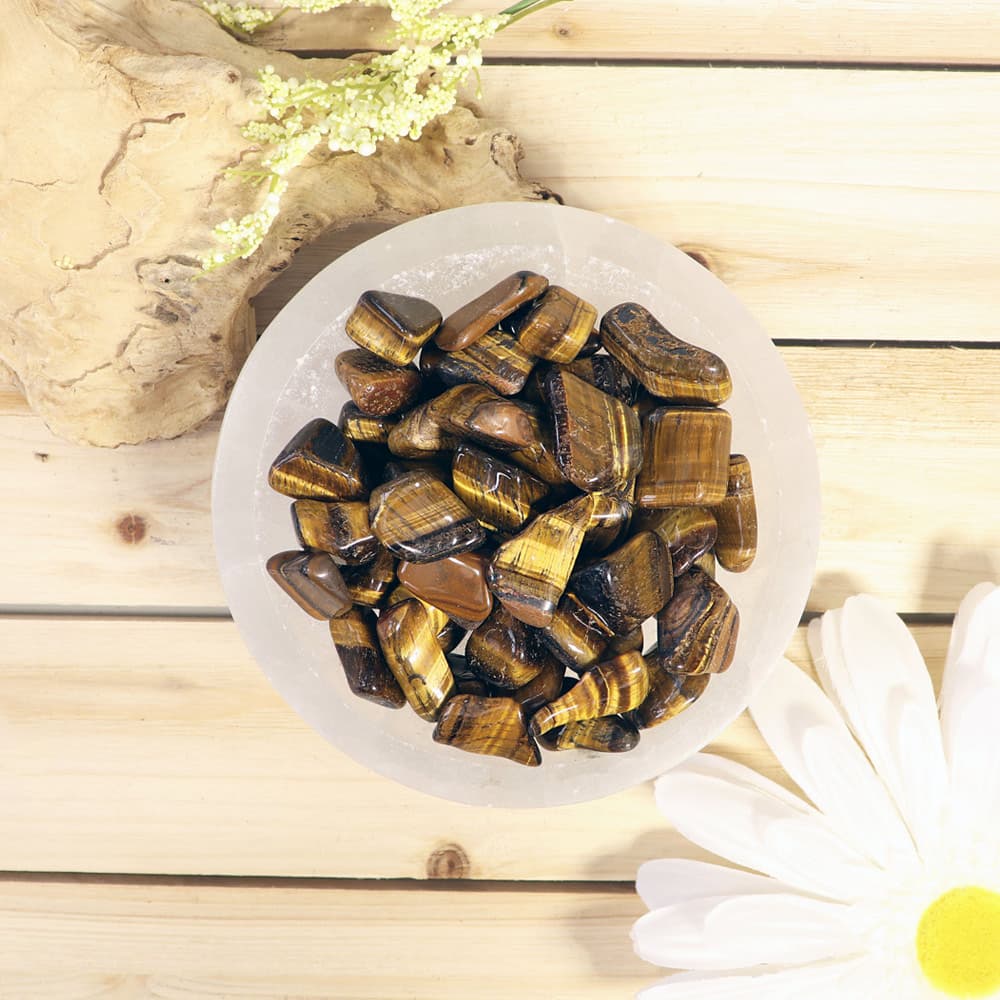 Tigers Eye Tumbled Stones (1 lb)