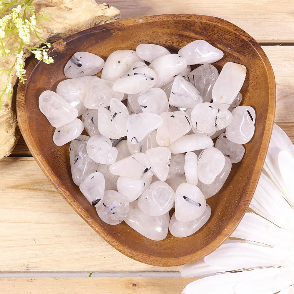 Tourmalated Quartz Tumbled (1/4 lb bag)