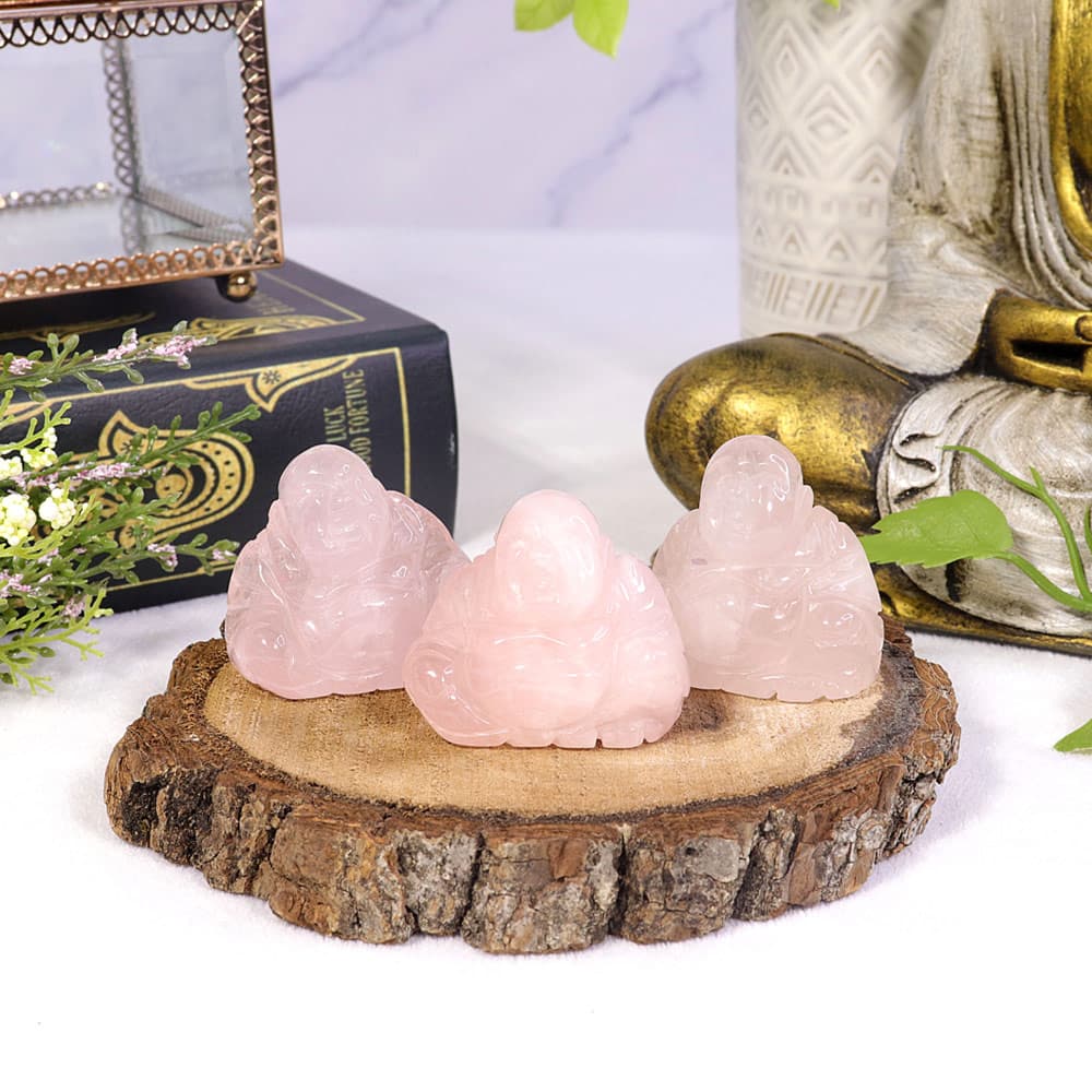 Rose Quartz Pocket Buddha