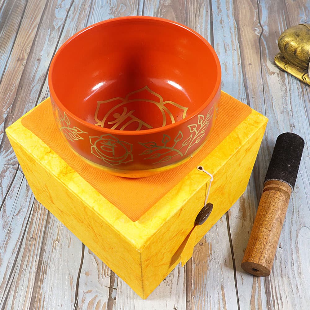 Sacral Orange Chakra Singing Bowl Gift Set (Medium)