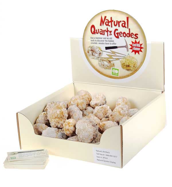Natural Quartz Geodes Display