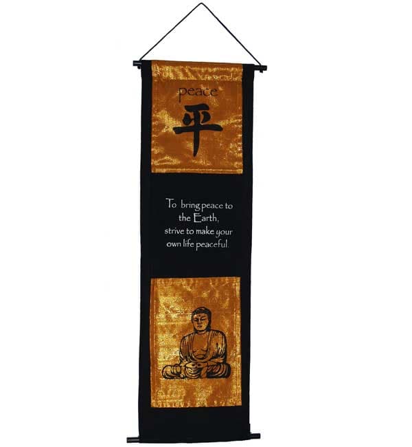 Gold Peace Buddha Banner