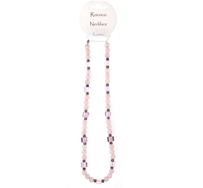 Rose Quartz Rococo Crystal Necklace
