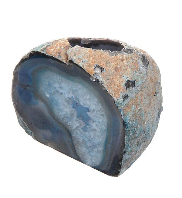 Natural Agate Blue Candle Holder
