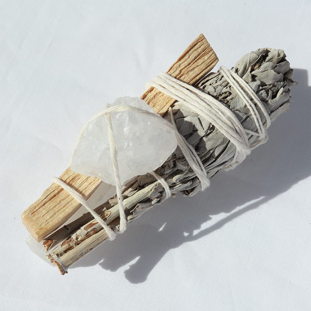 Smudging Bundle with Clear Quartz