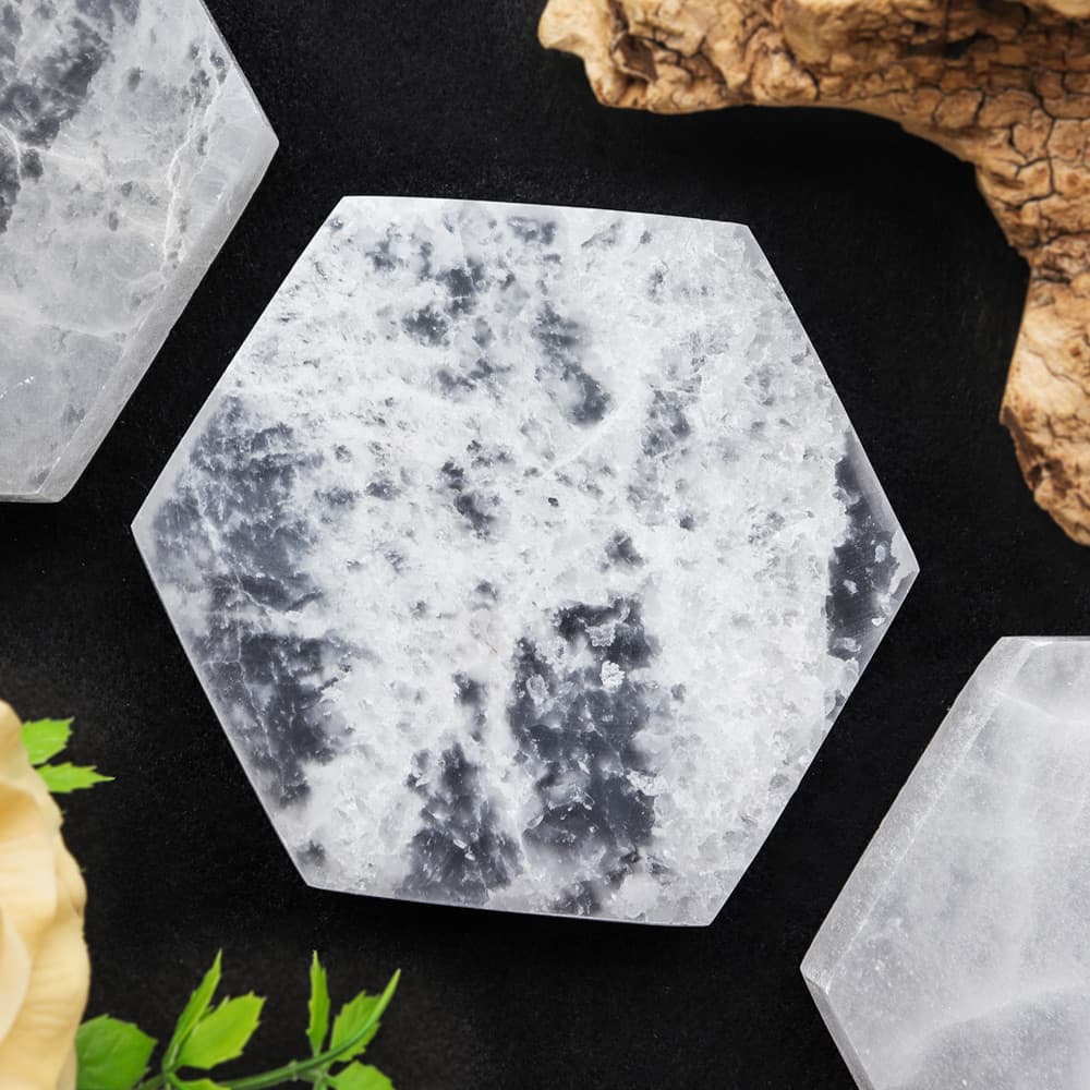 Selenite Hexagon Crystal Charging Plate