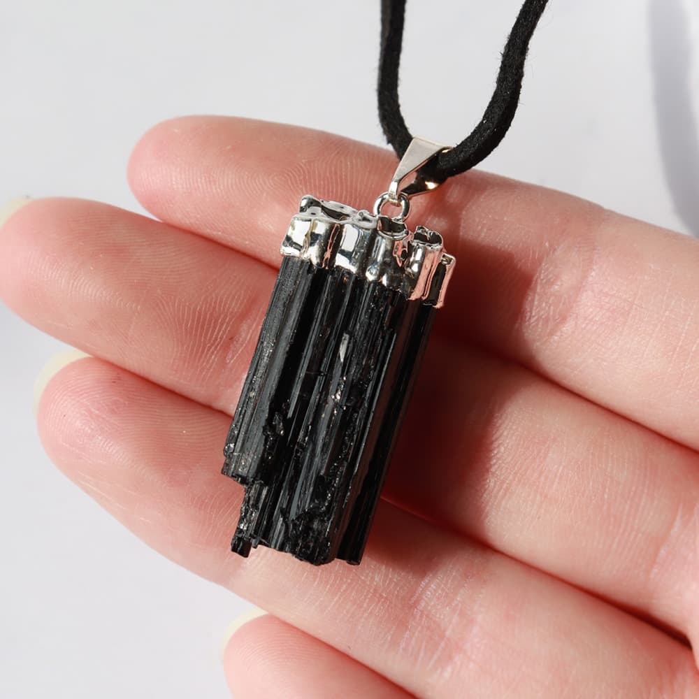 Black Tourmaline Plated Pendant