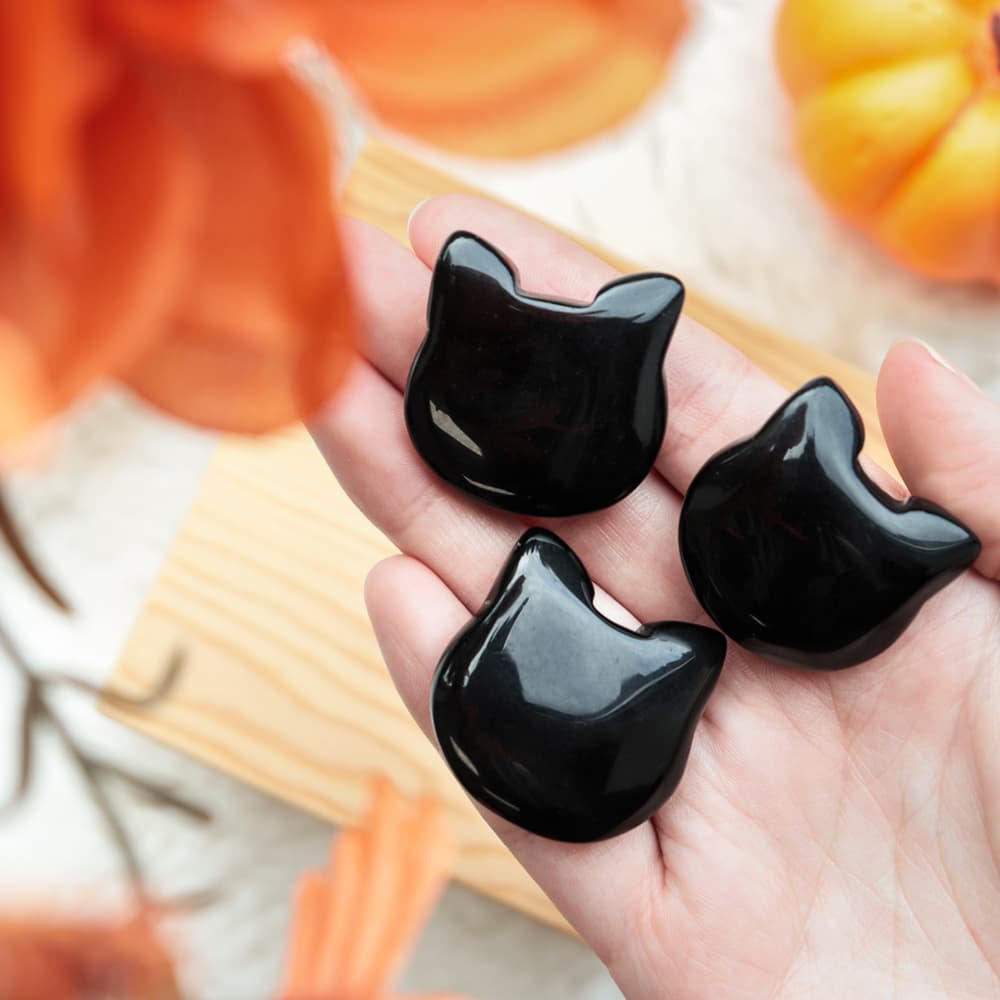 Black Obsidian Kitty Face