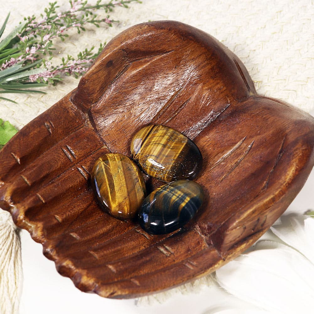Tigers Eye Oval Palm Stone