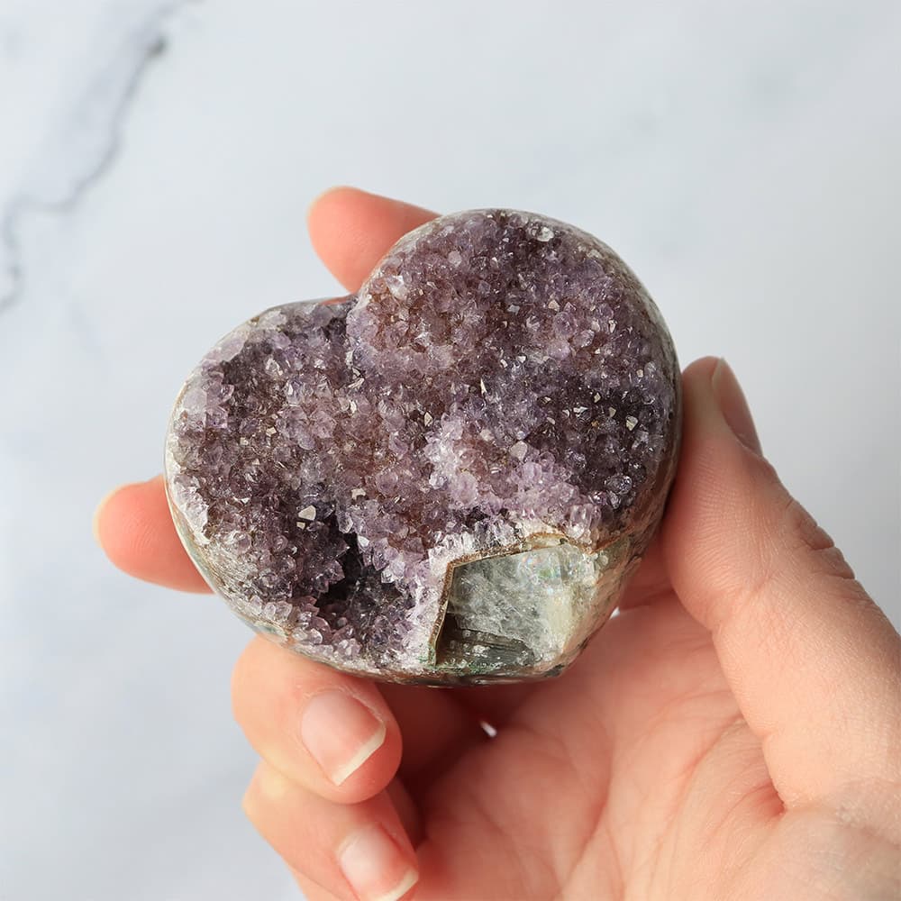 Amethyst Cluster Hearts [Sold/lb]