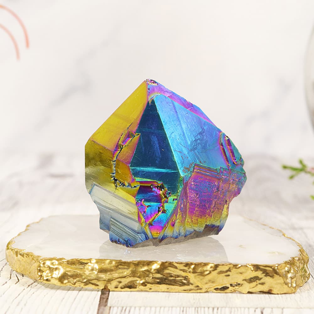 Rainbow Aura Amethyst Point Base Cut [Sold/lb]