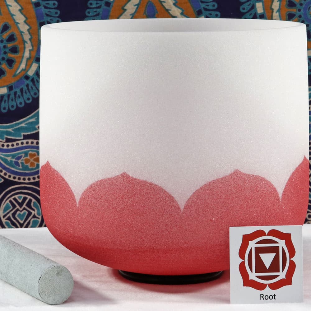 Root Colored Frosted Quartz Crystal Singing Bowl