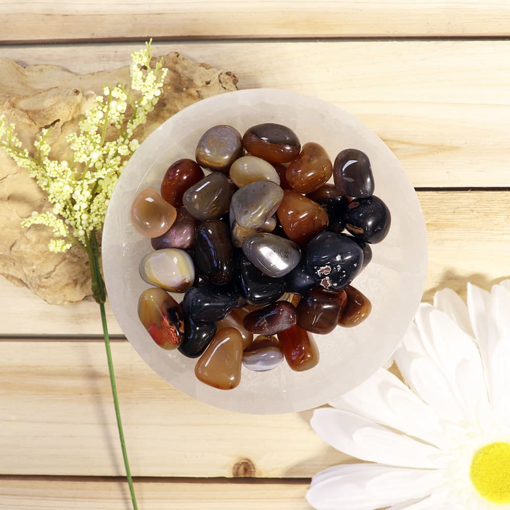 Natural Agate Tumbled Stones (1 lb)