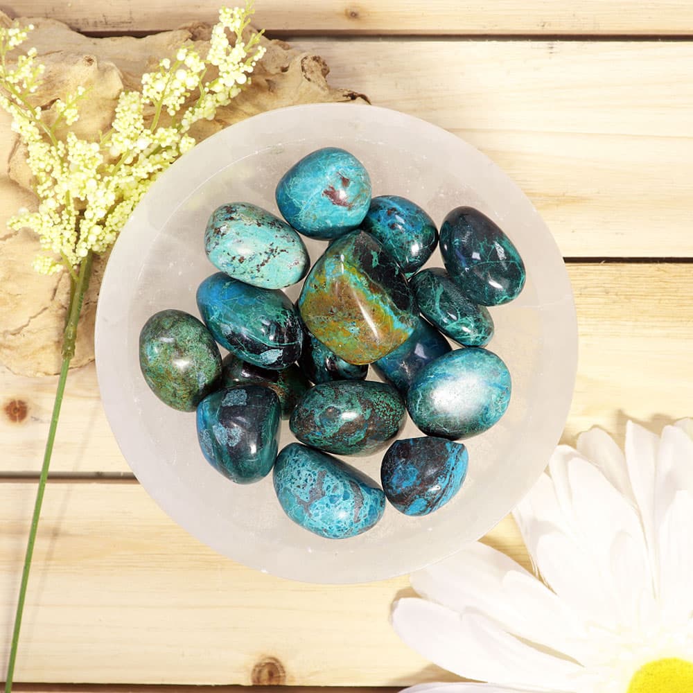 Chrysocolla Tumbled Stones A (1 lb)