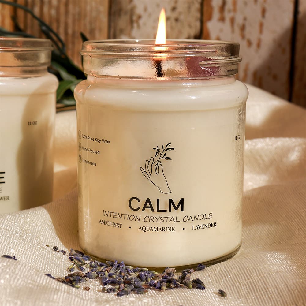 Calm Intention Soy Wax Crystal Candle
