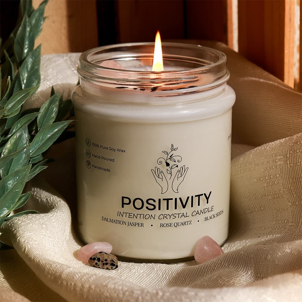 Positivity Soy Wax Crystal Candle
