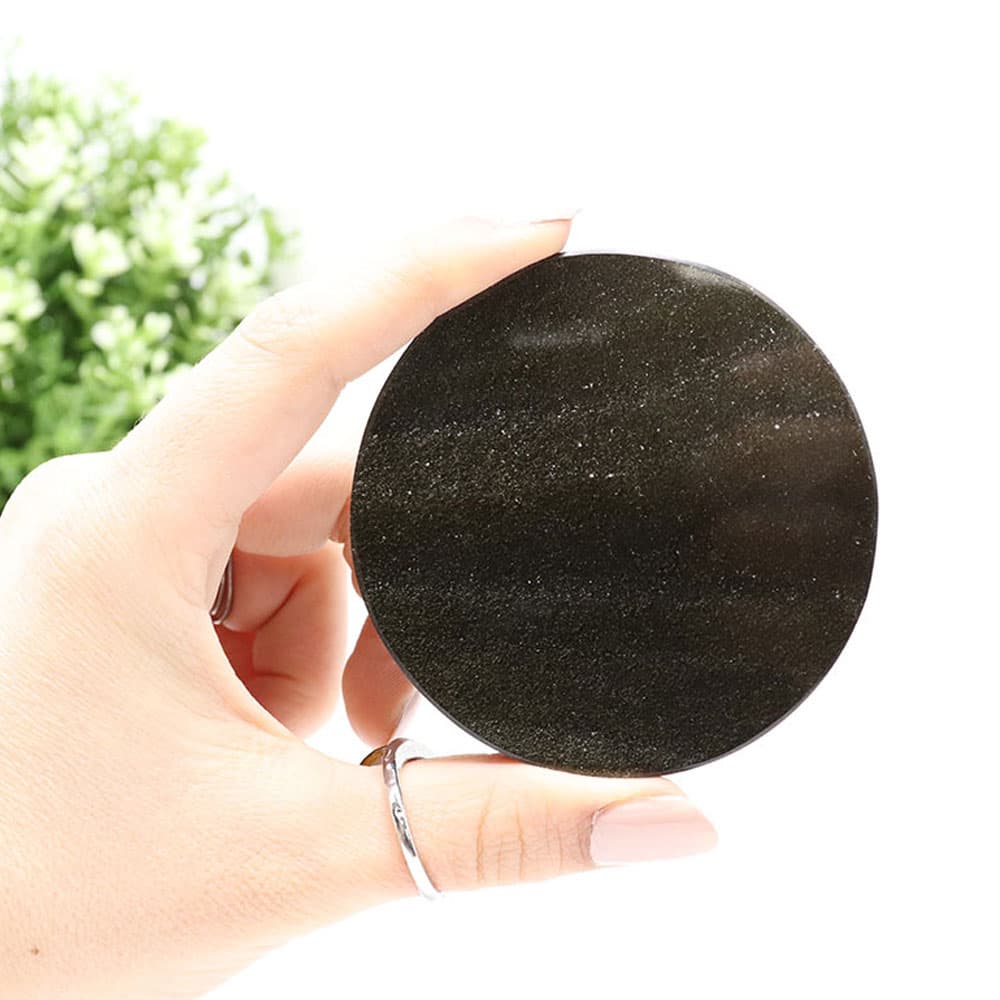 Golden Sheen Obsidian Mirror
