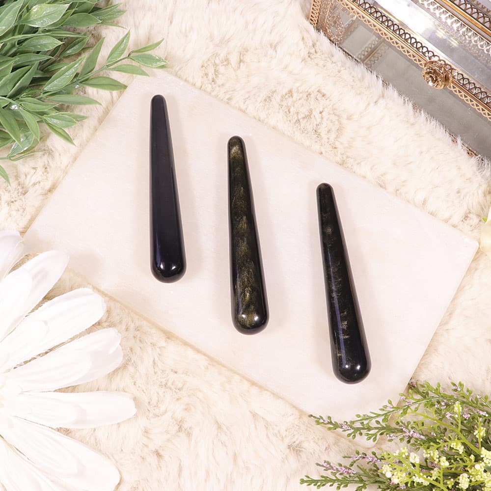 Golden Sheen Obsidian Wand