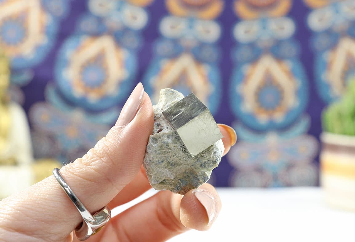 Natural Pyrite Cube on Matrix From Spain