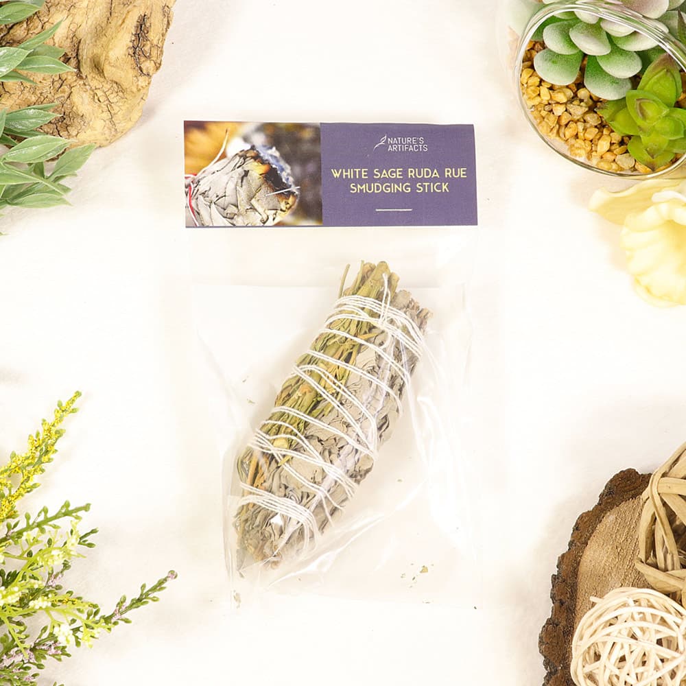 White Sage Wand with Ruda Rue