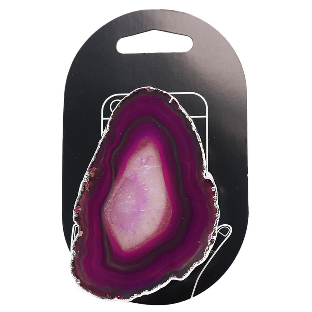 Pink Agate Gold Plated Phone Grip
