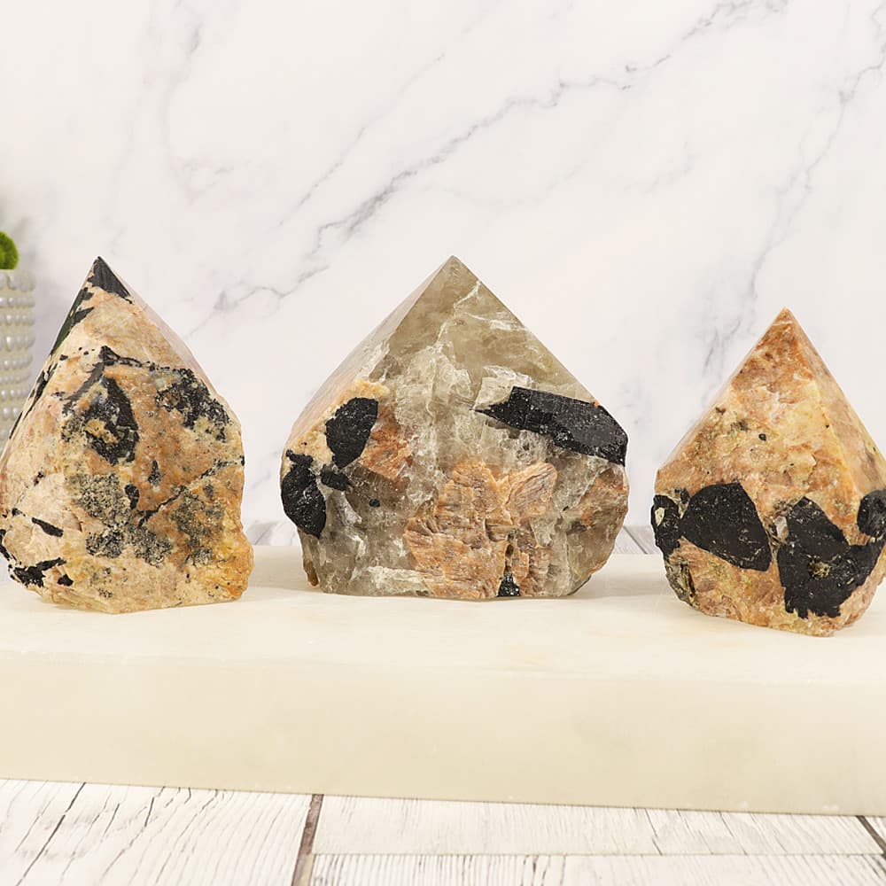 Black Tourmaline and Feldspar Point