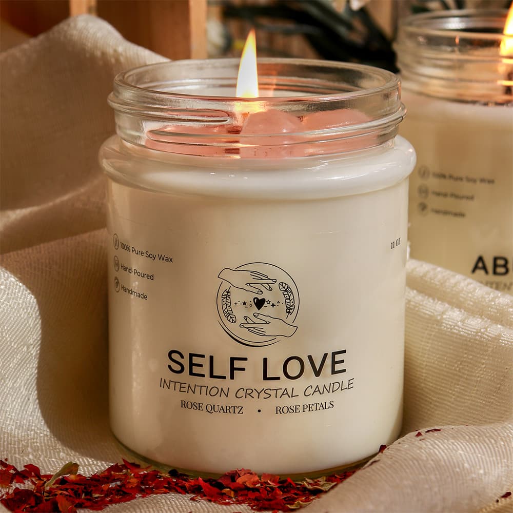 Self Love Soy Wax Crystal Candle
