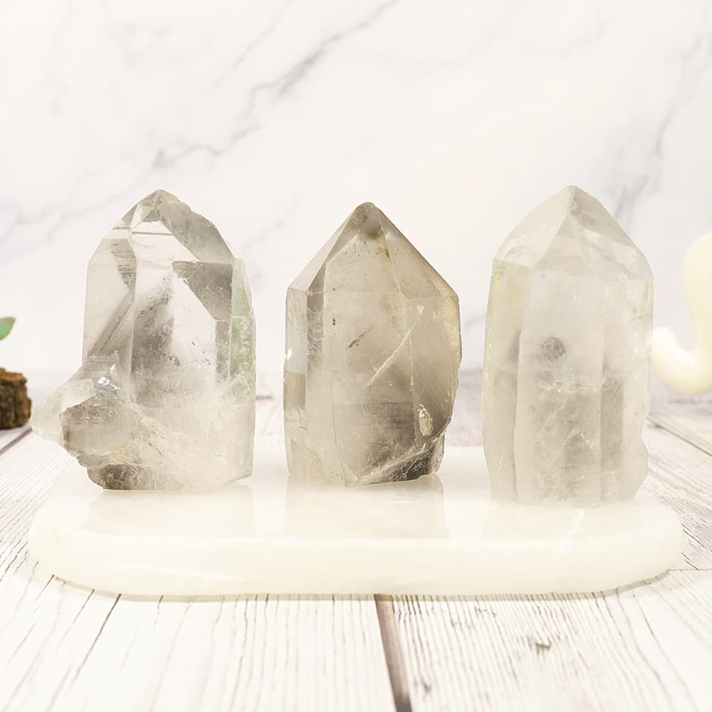 Clear Quartz Polished Point with Phantoms