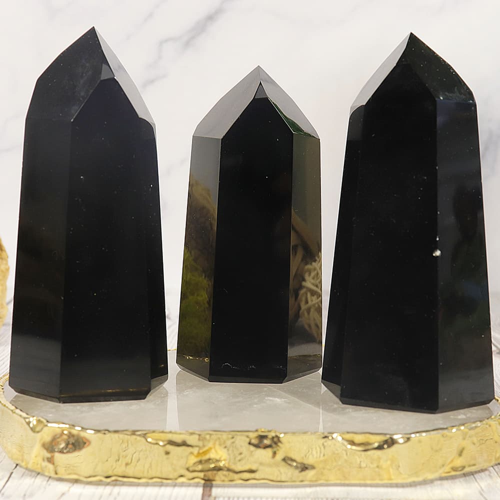 Black Obsidian Polished Point (Sold/lb)