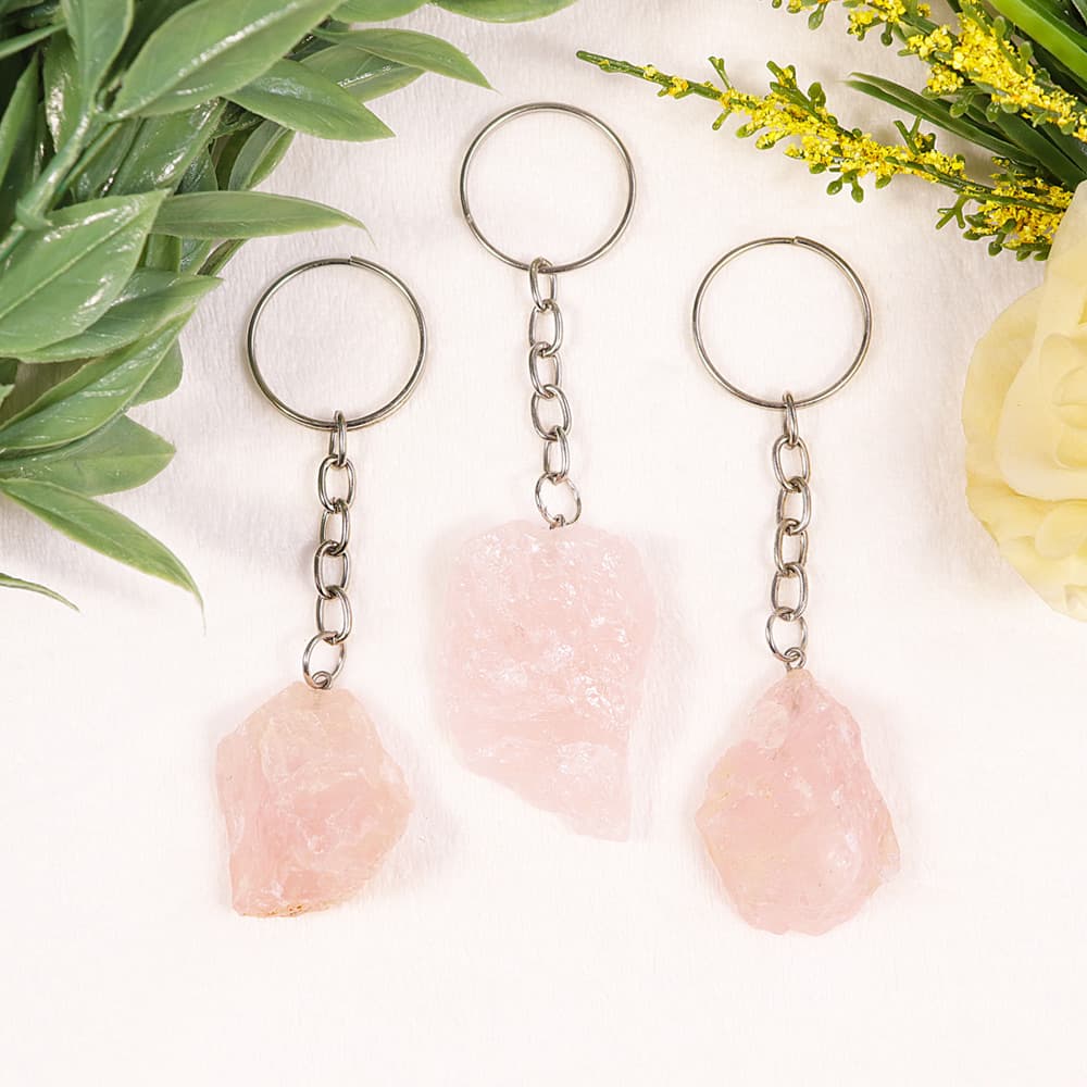 Rose Quartz Keychains (Set of 10)