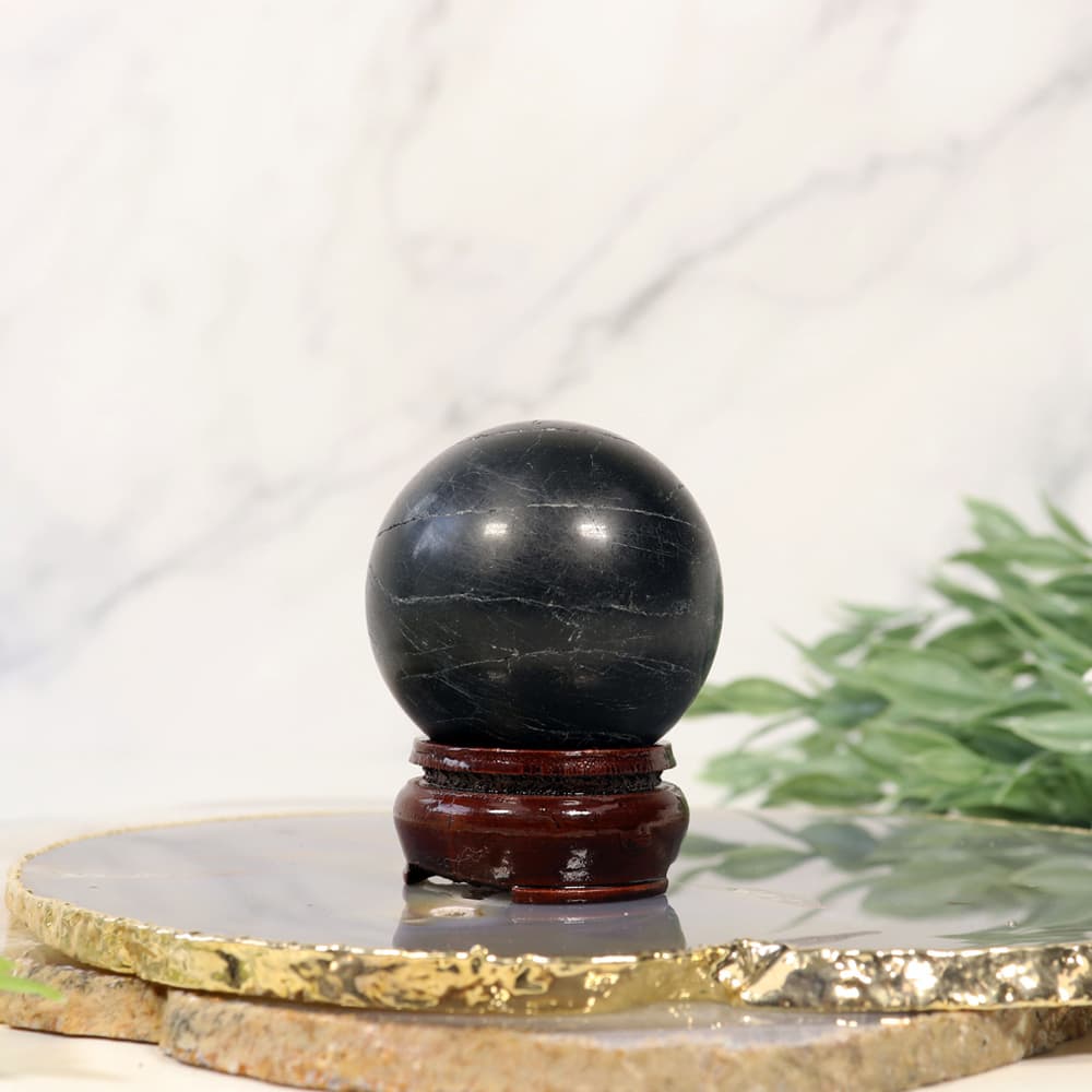 Black Tourmaline Sphere [Sold/lb]