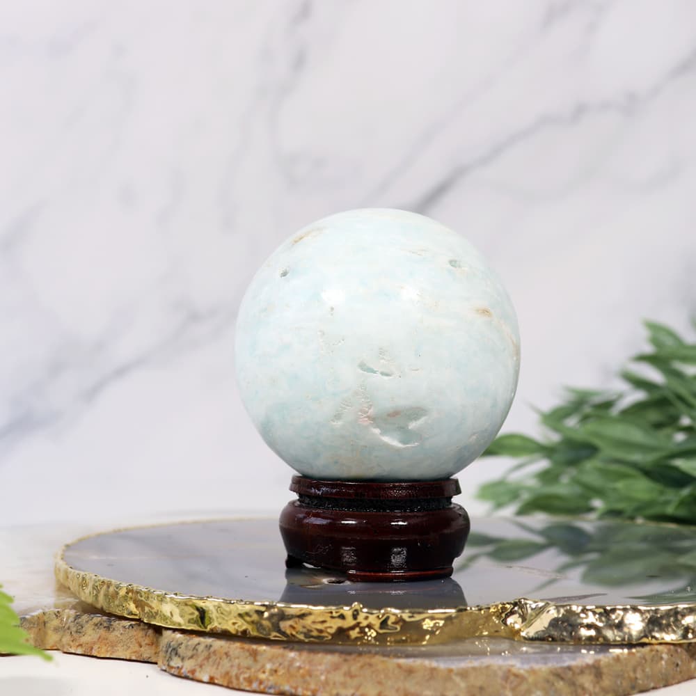 Caribbean Blue Calcite Sphere (Large)